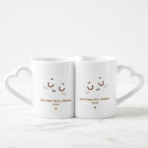 First Time Mom Dad Love Quote Design Coffee Mug Set