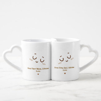 First Time Mom Dad Love Quote Design Coffee Mug Set