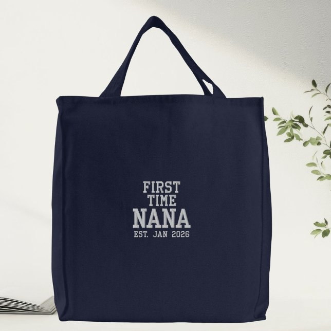 First Time Nana Personalized Embroidered Bag (Creator Uploaded)