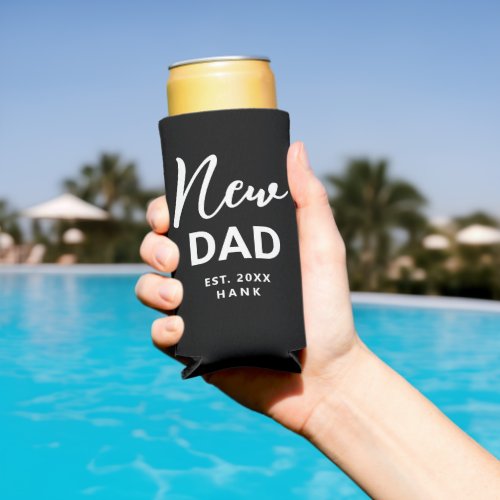 First Time New Dad Established Personalized Seltzer Can Cooler