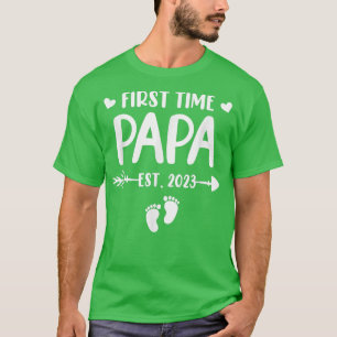 First Time Papa Est 2023 Soon To Be Papa Gender Re T-Shirt