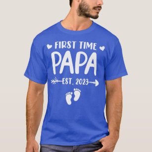 First Time Papa Est 2023 Soon To Be Papa Gender Re T-Shirt