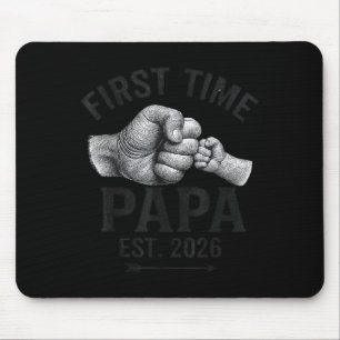 First Time Papa Est 2026 Fist Bump New Dad Father' Mouse Pad