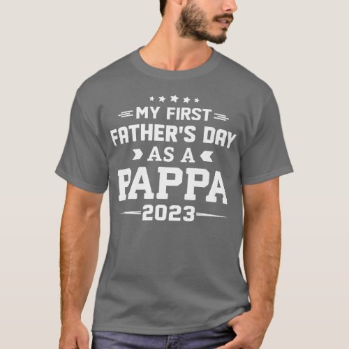 First Time Pappa 2023 New Grandfather Fathers Day  T_Shirt