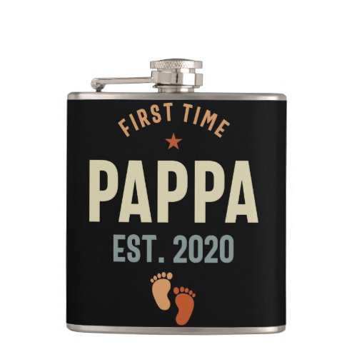 First Time Pappa Est 2020 Daddy Gift Flask