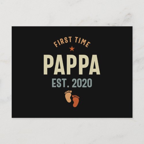First Time Pappa Est 2020 Daddy Gift Postcard