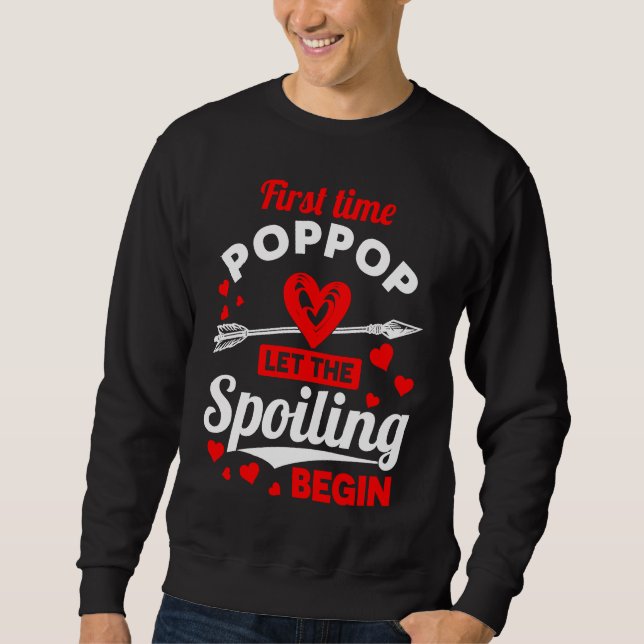 First Time Poppop Father's Day Christmas Sweatshirt (Front)