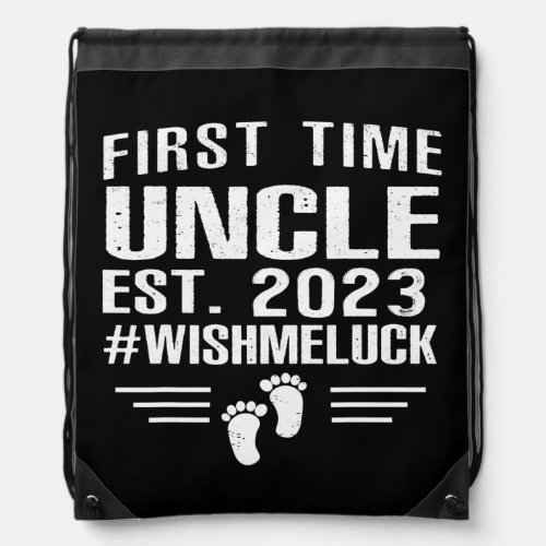 First time Uncle 2023 Baby Announcement Reveal Drawstring Bag