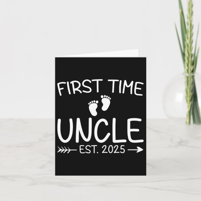 First Time Uncle Est. 2025 Fathers Day Ba  Card (Front)