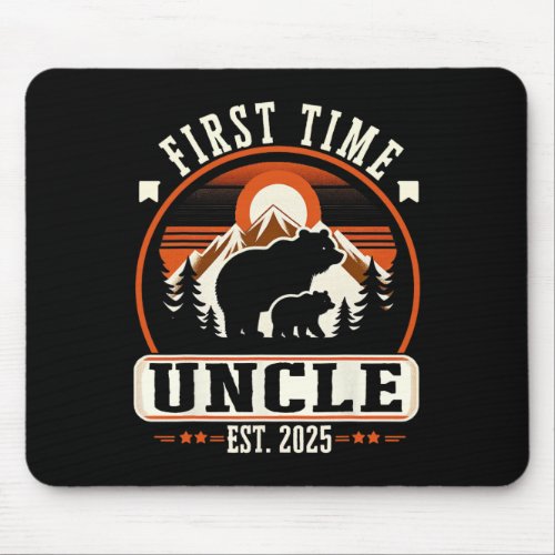 First Time Uncle Est 2025 For New Dad Funny Father Mouse Pad