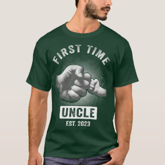 First Time Uncle New Uncle Est 2023 Gift Fathers D T-Shirt