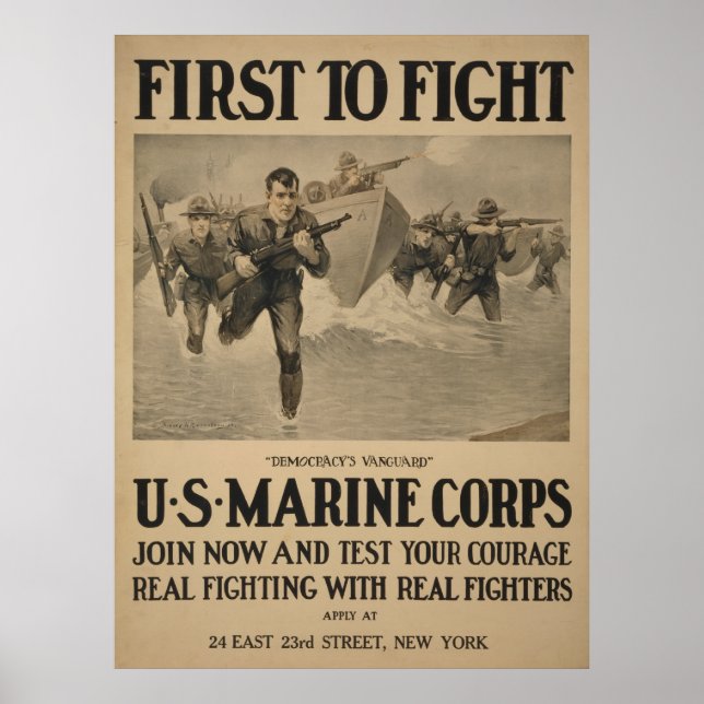 First to Fight - U.S. Marine Corps Poster (Front)
