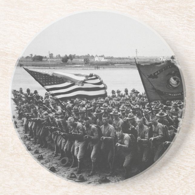 First to Fight United States Marine Corps 1918 Drink Coaster (Front)