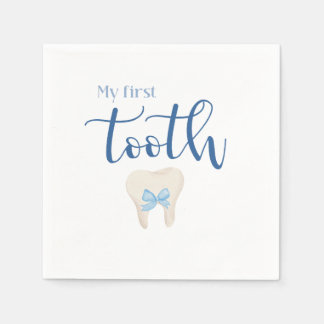 First Tooth - Agra Hadig Minimalist Blue Napkins