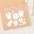 First Tooth Baby Girl Scrapbook or Party Decor Sticker | Zazzle