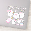 First Tooth Baby Girl Scrapbook or Party Decor Sticker | Zazzle