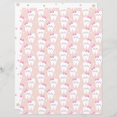 First Tooth Baby Girl Scrapbooking paper