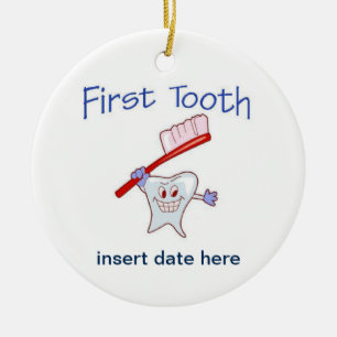 First Tooth Ceramic Ornament