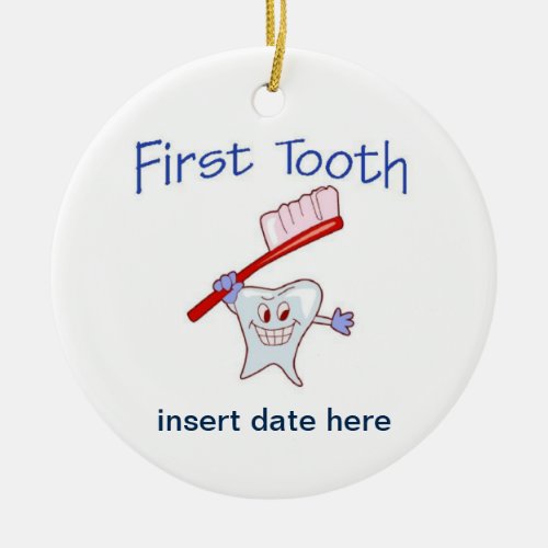 First Tooth Ceramic Ornament