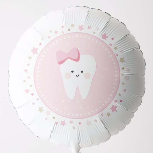 First Tooth girl party Helium Balloon (Front)