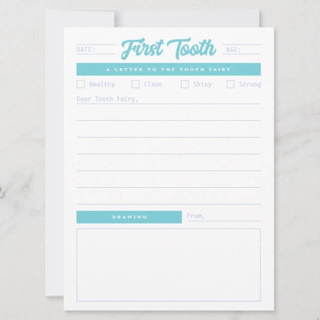 First Tooth Letter Holiday Card (Front)