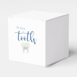 First Tooth- Minimalist Blue Favor Boxes