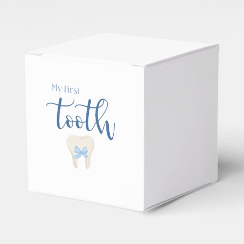 First Tooth_ Minimalist Blue Favor Boxes