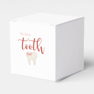 First Tooth- Minimalist Pink Favor Boxes
