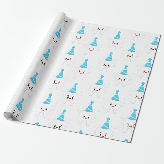 First Tooth Party - Agra Hadig Wrapping Paper (Unrolled)