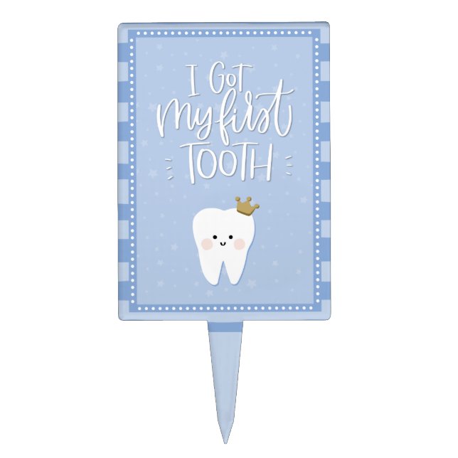 First Tooth Party Cake Topper (Front)