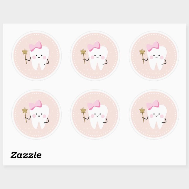 First Tooth Party Girly Pink Decorative Sticker (Sheet)