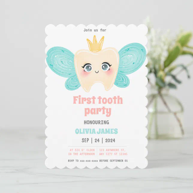 First tooth party invitation | Zazzle