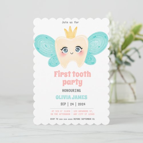 First tooth party  invitation