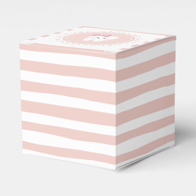 First Tooth Party Pink Favor Box (Front Side)