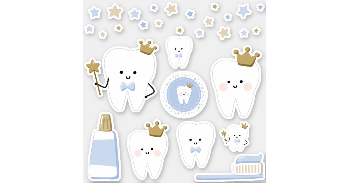 First Tooth Stickers, Scrapbooking or Party decor Sticker