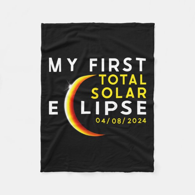 First Total Solar Eclipse April 8th Toddler Kids E Fleece Blanket (Front)