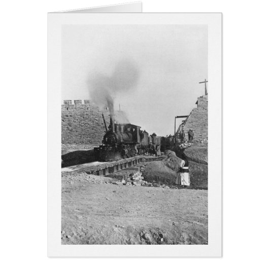 First train passing through the wall of Peking, Ch Cards (Front)