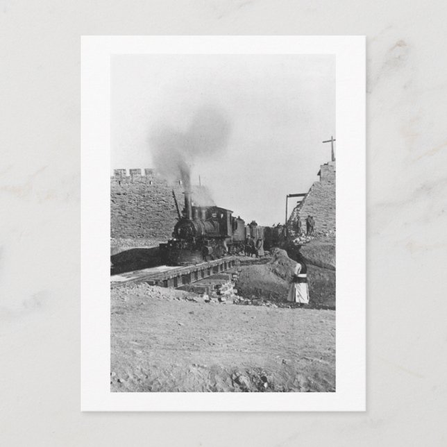 First train passing through the wall of Peking, Ch Postcard (Front)