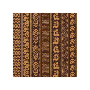First tribal ethnic, seamless pattern. wood wall art