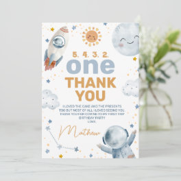 First Trip Around Sun 1st Birthday Thank You Card