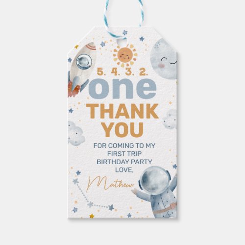 First Trip Around Sun 1st Birthday Thank You Gift Tags