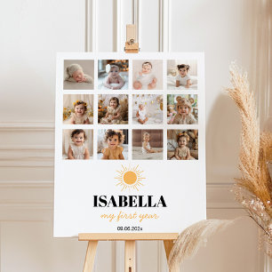 First Trip Around Sun Birthday Milestone Poster