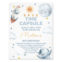 First Trip Around Sun Birthday Time Capsule Sign