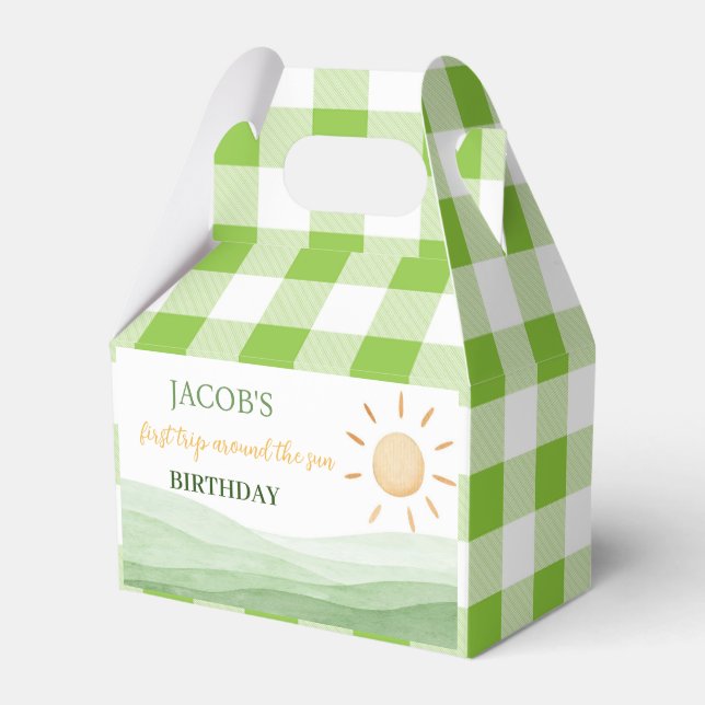 First Trip Around Sun Favor Box Birthday Party (Front Side)