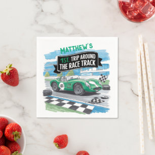 First Trip Around the Race Track Birthday Napkins