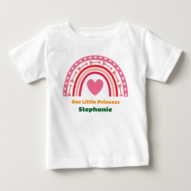 First Trip Around The Rainbow 1st Birthday Photo Baby T-Shirt (Front)