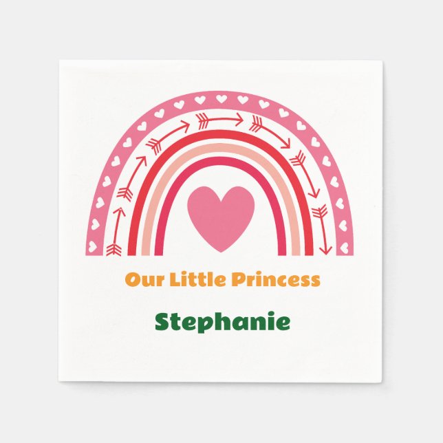 First Trip Around The Rainbow 1st Birthday Photo Napkins (Front)