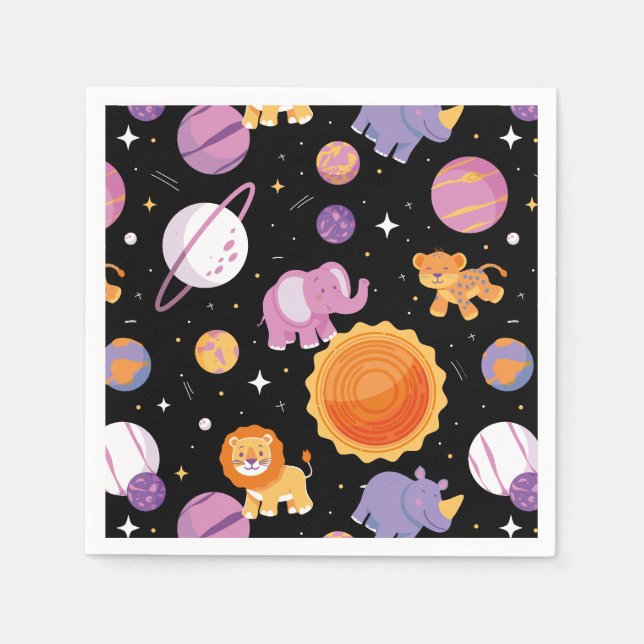 First trip around the Sen safari animals in space  Napkins (Front)