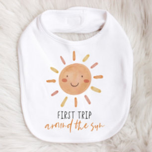 First Trip Around The Sun 1st Birthday Baby Bib