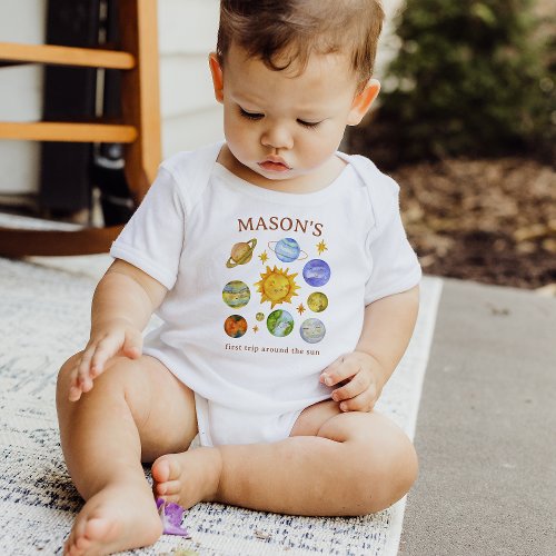 First Trip Around the Sun  1st Birthday  Baby T_Shirt